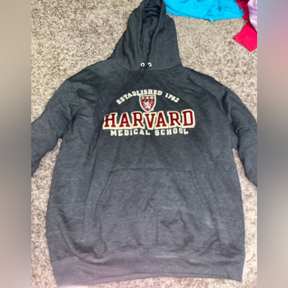 Grey Harvard medical school sweatshirt